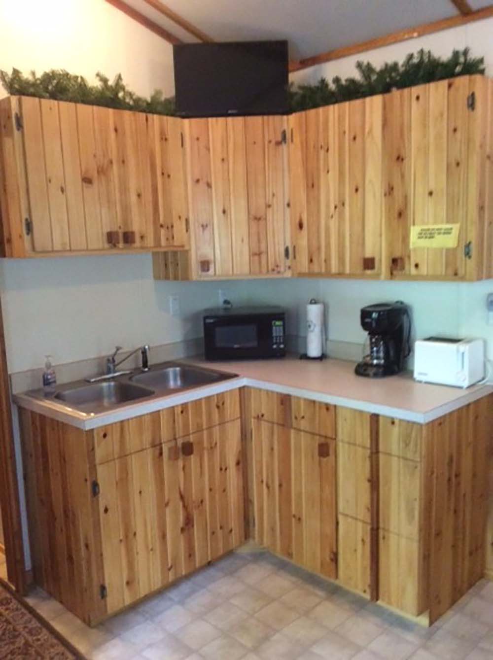 kitchen with wood cabinets